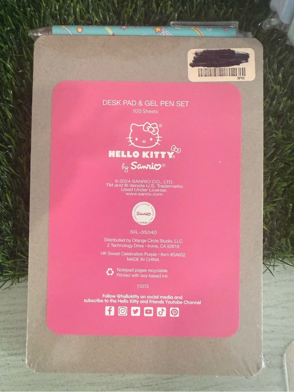 Sanrio Hello Kitty Lavender Candy-Themed To-Do Desk Pad & Gel Pen